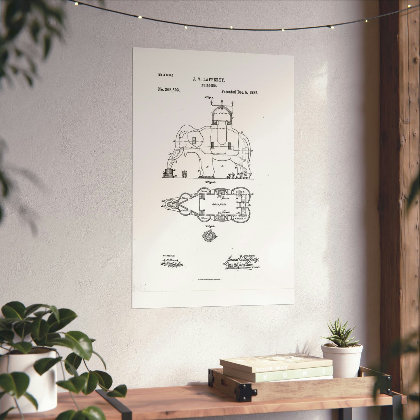 Patent Drawing of Engine - Lucy-USpatent268503 1882 Public domain  image High Quality Matte Wall Art Poster for Home, Office, Classroom