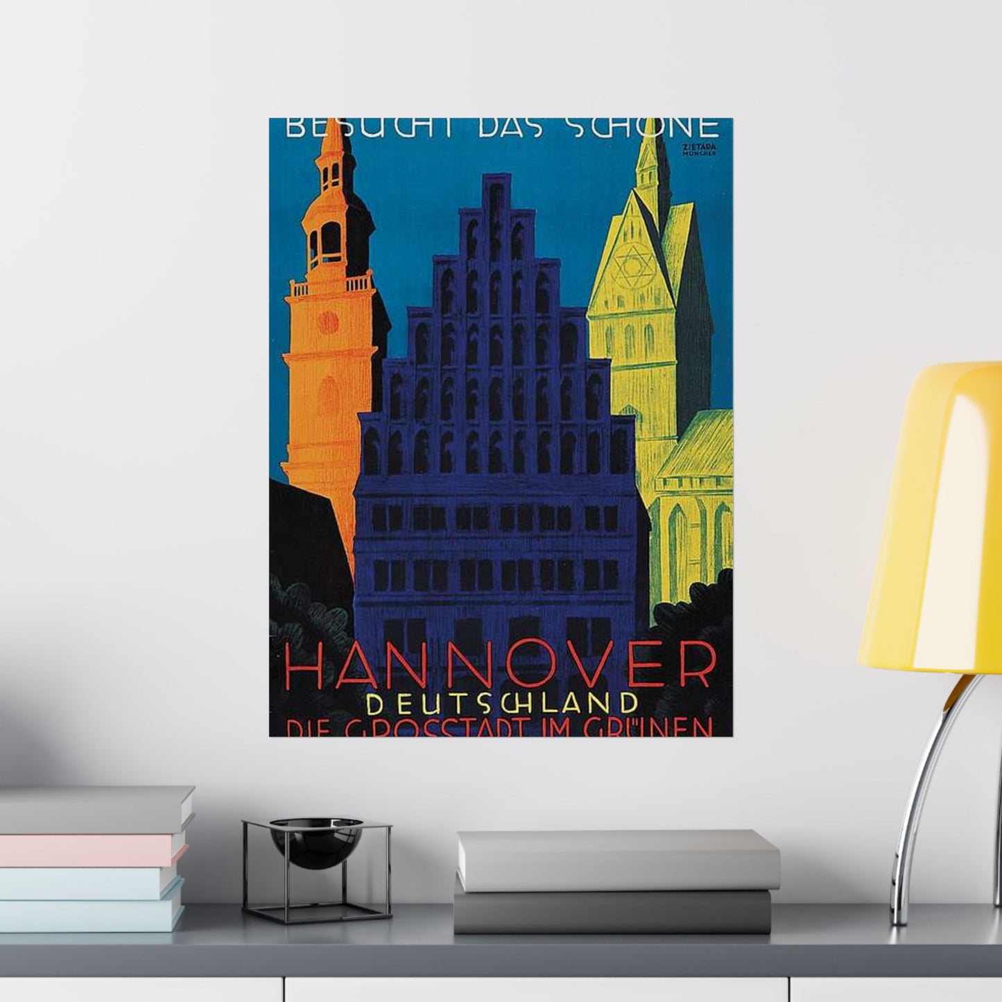 1930 circa Valentin Zietara Plakat Hannover, die Großstadt im Grünen High Quality Matte Wall Art Poster for Home, Office, Classroom