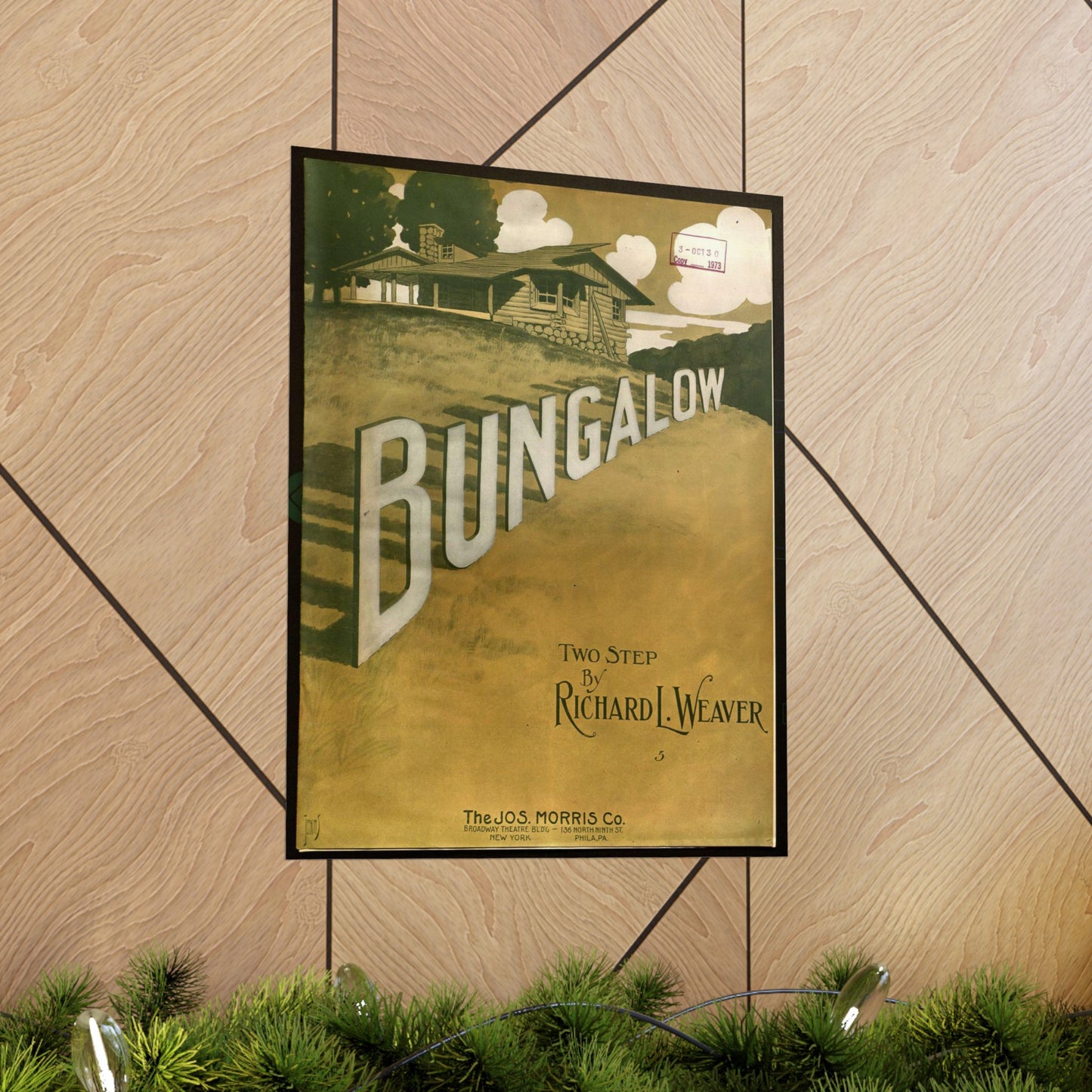 Bungalow, musical notation - Public domain American sheet music High Quality Matte Wall Art Poster for Home, Office, Classroom