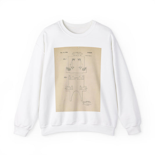 Patent Case File No. 2,060,097, Method of Spinning Rayon, Inventors Edward R. McKee and Archibald S. Hunter - DPLA - 472f8c0cc0da4d044e243ea2d0e841d1 (page 5) White Heavy Blend Adult Crew Neck SweatShirt