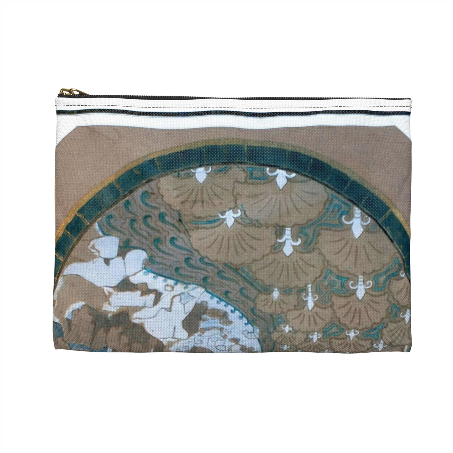 EliseuVisconti-A838-Paisagem rochosa estilizada – Email cloisonné – Estudo para Marchetaria Large Organizer Pouch with Black Zipper