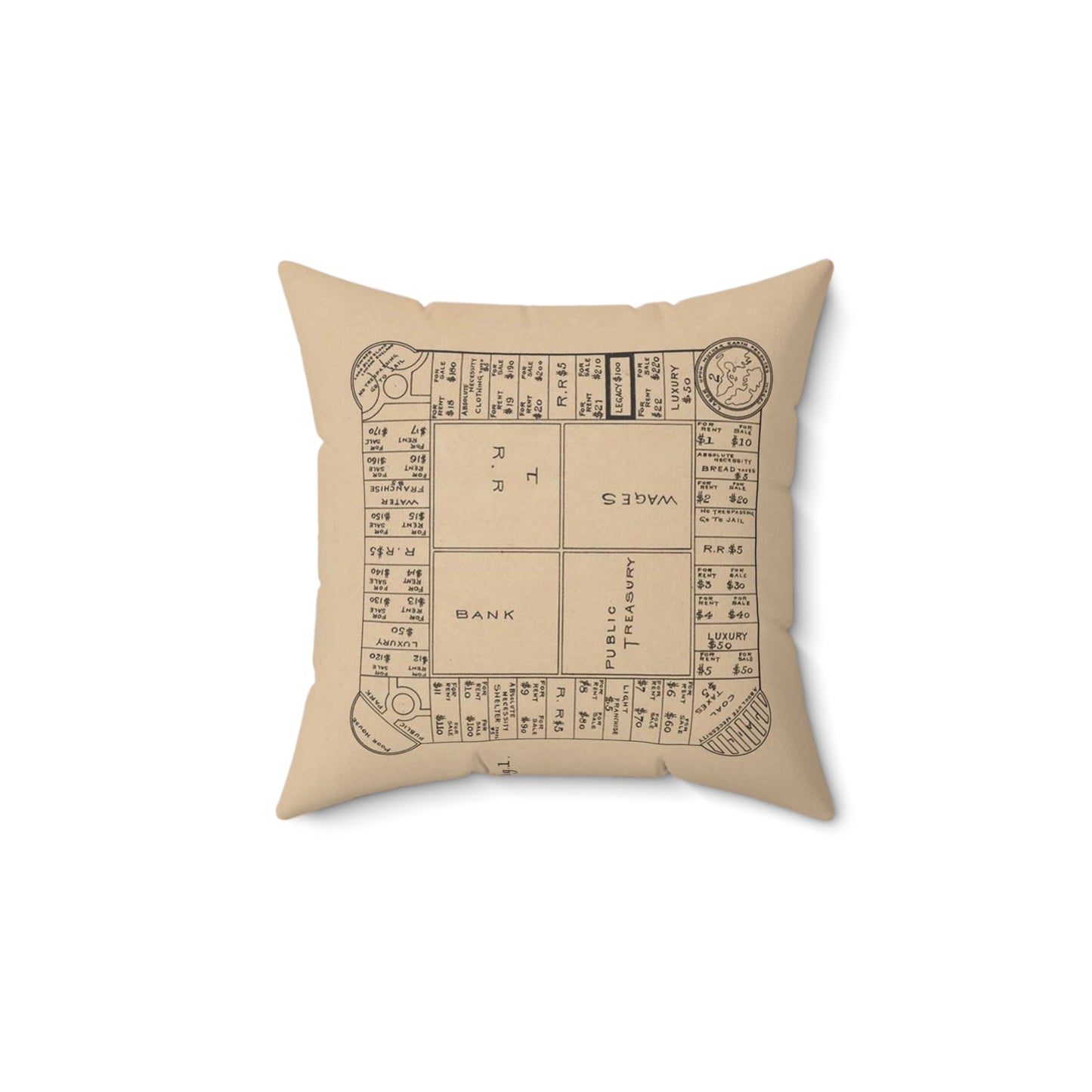 Patent Drawing of Engine - Drawing for a Game Board Public domain  image Decorative Accent Square Pillow