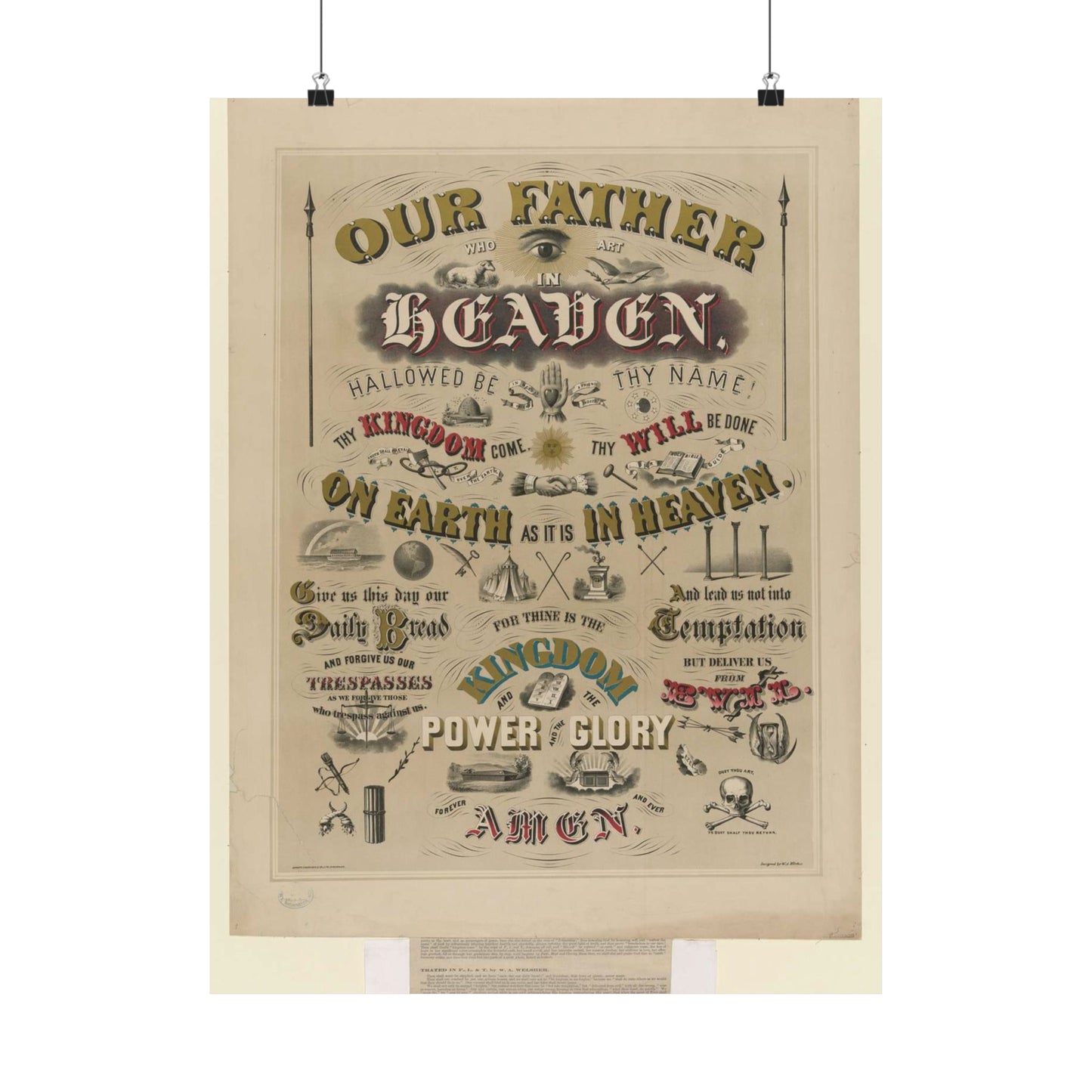 Our father who art in Heaven ... / designed by W.A. Welsher. High Quality Matte Wall Art Poster for Home, Office, Classroom