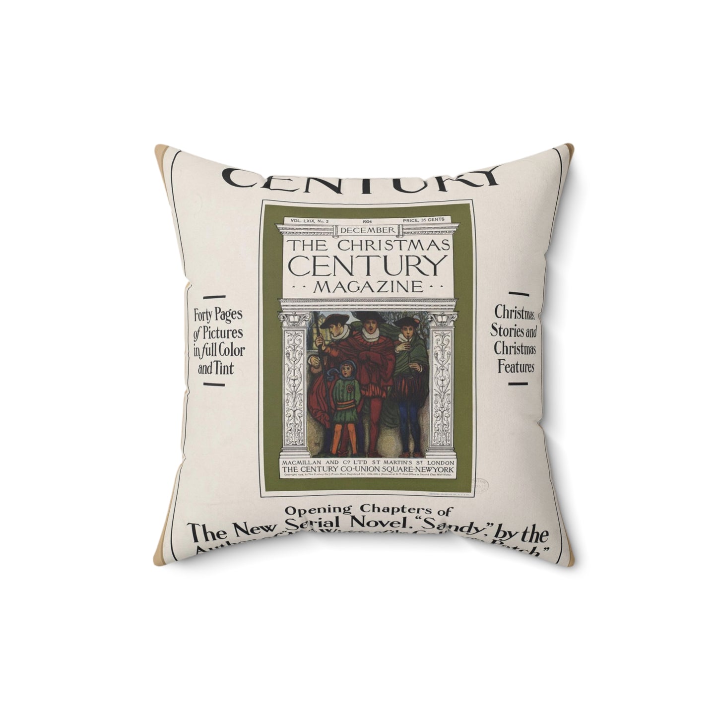 Christmas century, Art Nouveau poster Decorative Accent Square Pillow