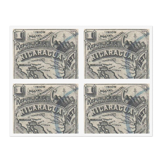 Nicaragua 1897 Sc96u - postal stamp Laminated UV Protective Vinyl Stickers