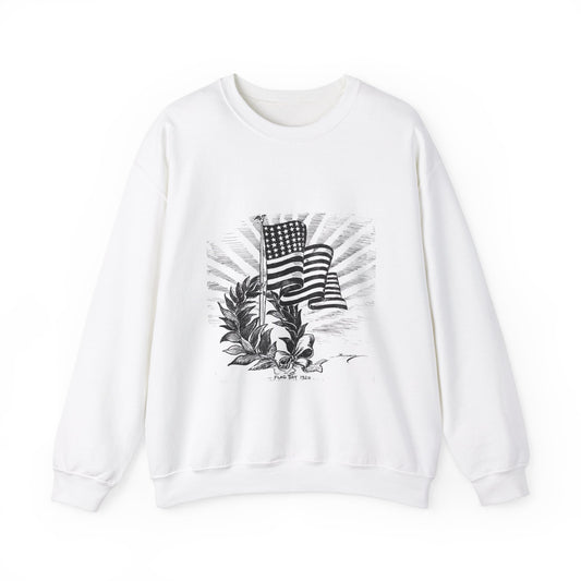 Flag Day, 1920 - Political cartoon, public domain image White Heavy Blend Adult Crew Neck SweatShirt