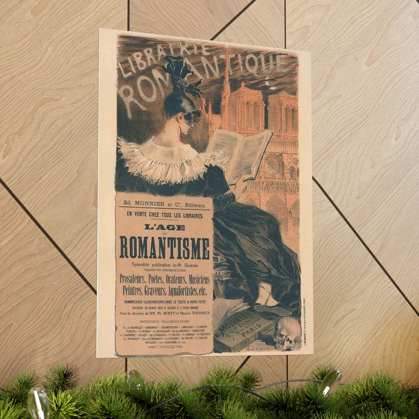 Affiche pour la "Librairie Romantique". High Quality Matte Wall Art Poster for Home, Office, Classroom