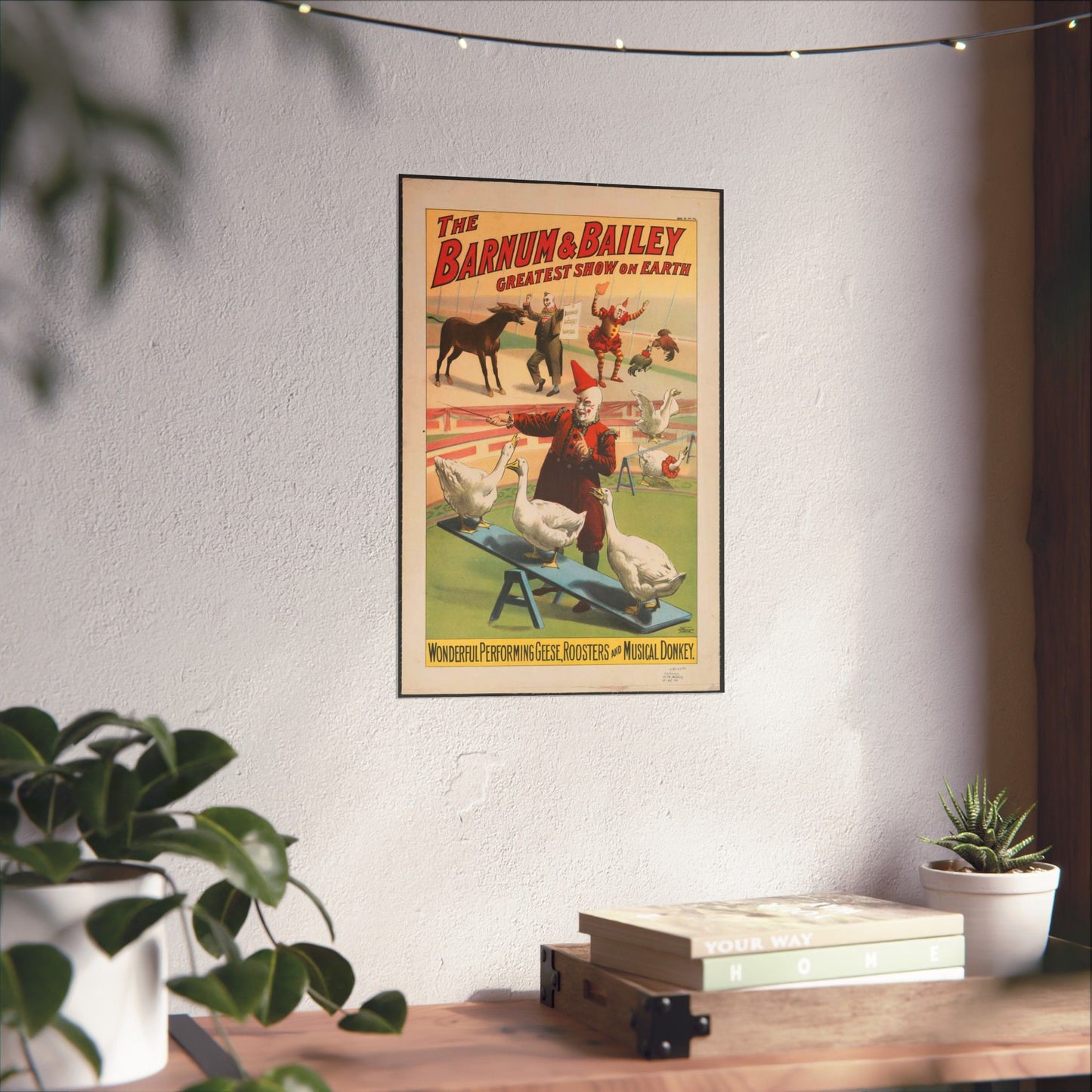 The Barnum & Bailey greatest show on earth. Wonderful performing geese, roosters and musical donkey / Strobridge Litho. Co., Cincinnati & New York. High Quality Matte Wall Art Poster for Home, Office, Classroom