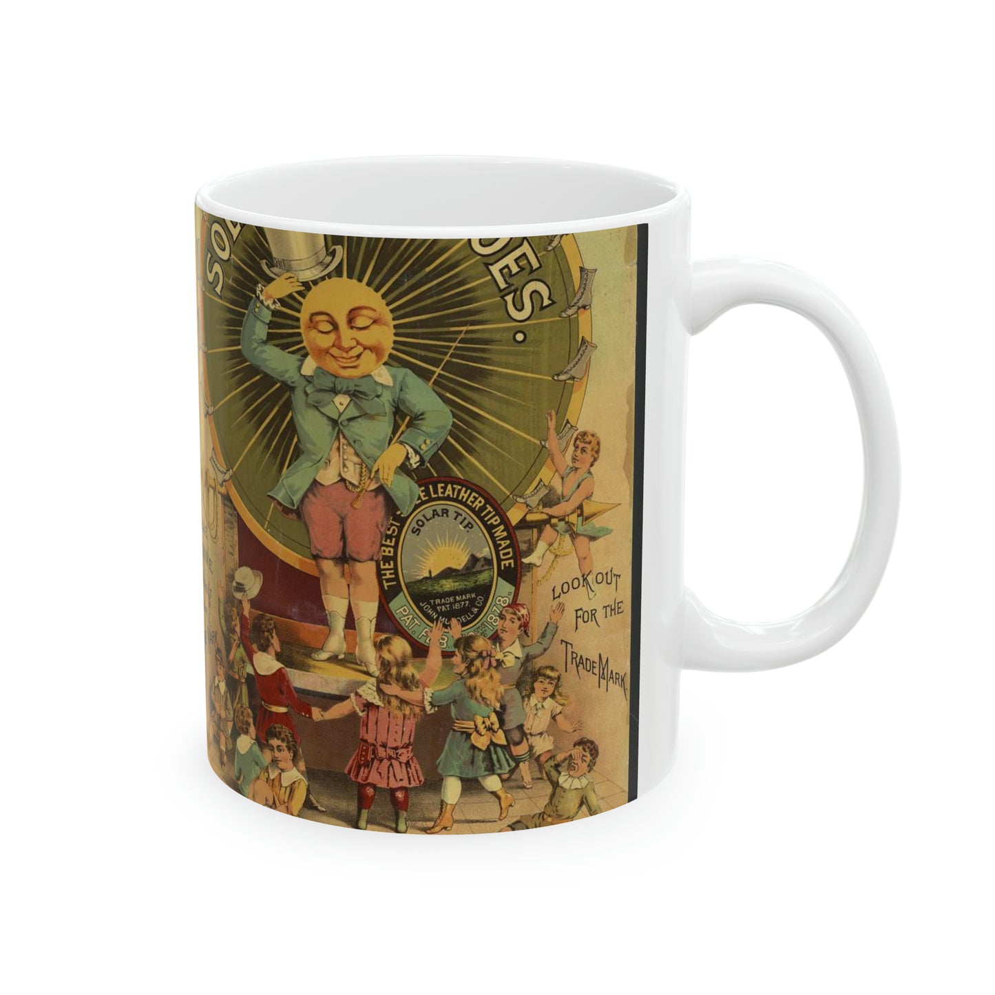 John Mundell & Co's solar tip shoes Made only by John Mundell & Co. Philadelphia. Beautiful Novelty Ceramic Coffee Mug 11oz