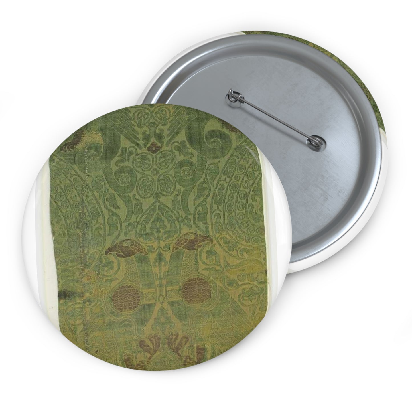 Textile with Brocade - Public domain dedication museum photo Pin Buttons with Crisp Design