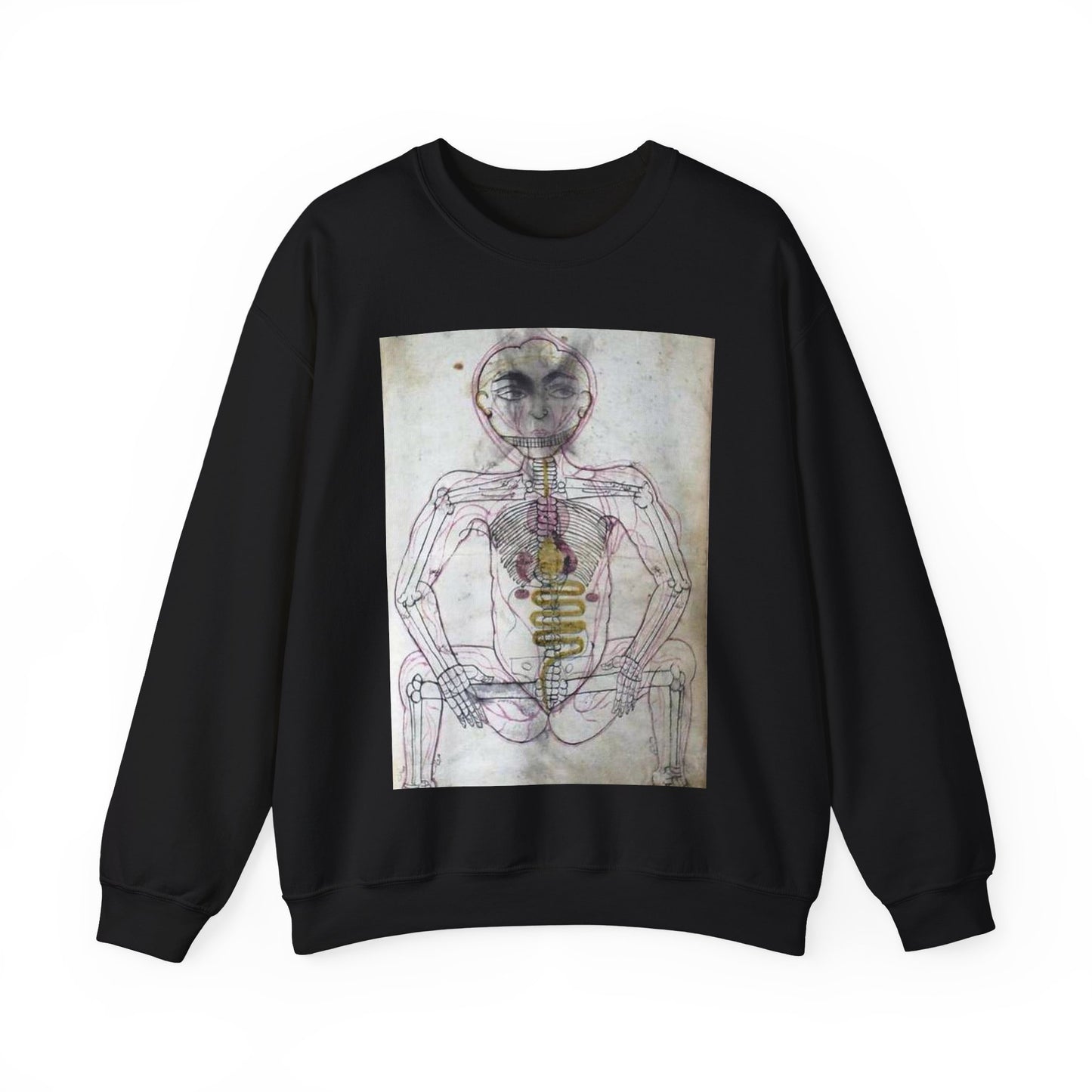 Skeleton of a human from Kifayeyi-Mansuri Black Heavy Blend Adult Crew Neck SweatShirt