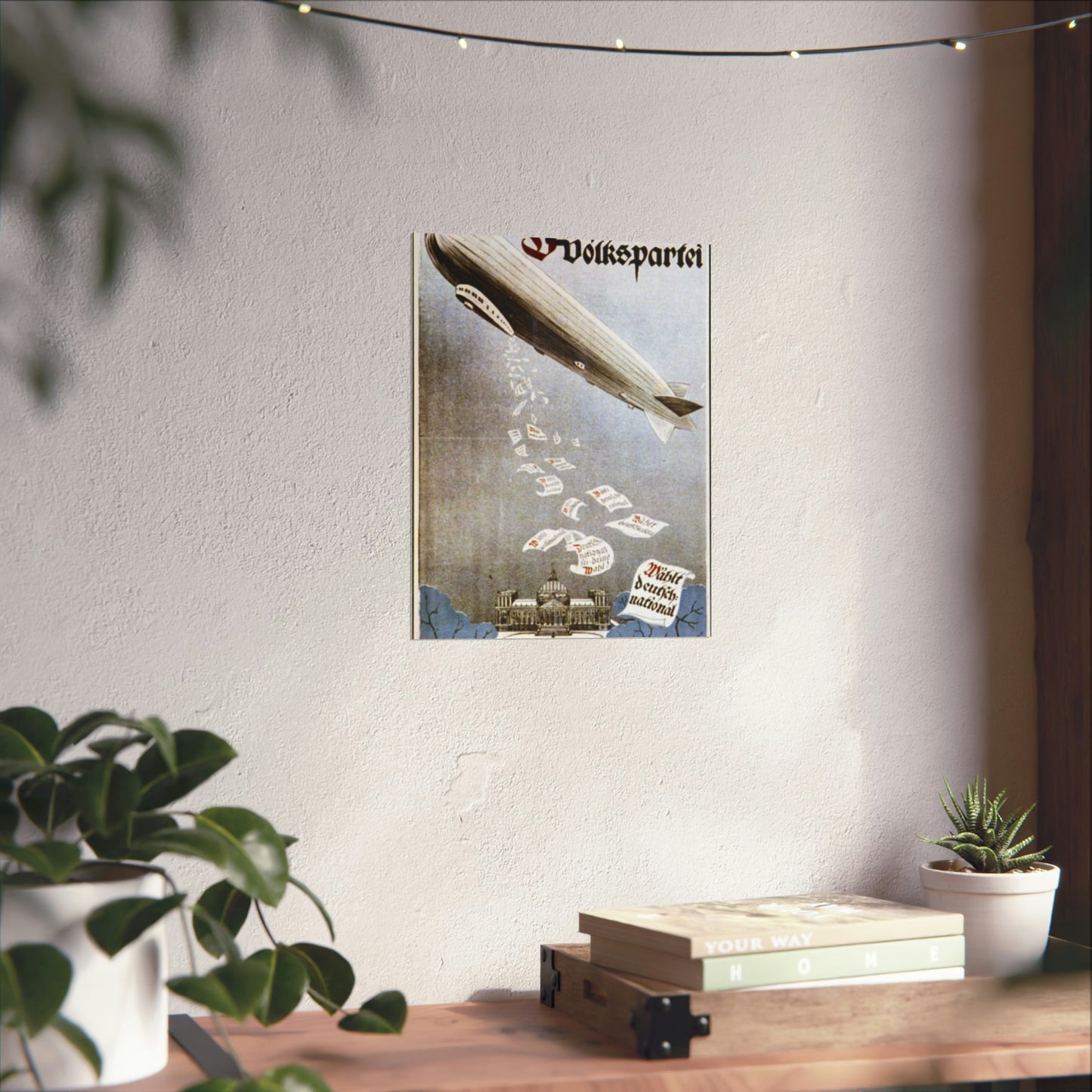 german election poster. oct 1924 -  Deutsche Zeppelin Reederei Company High Quality Matte Wall Art Poster for Home, Office, Classroom