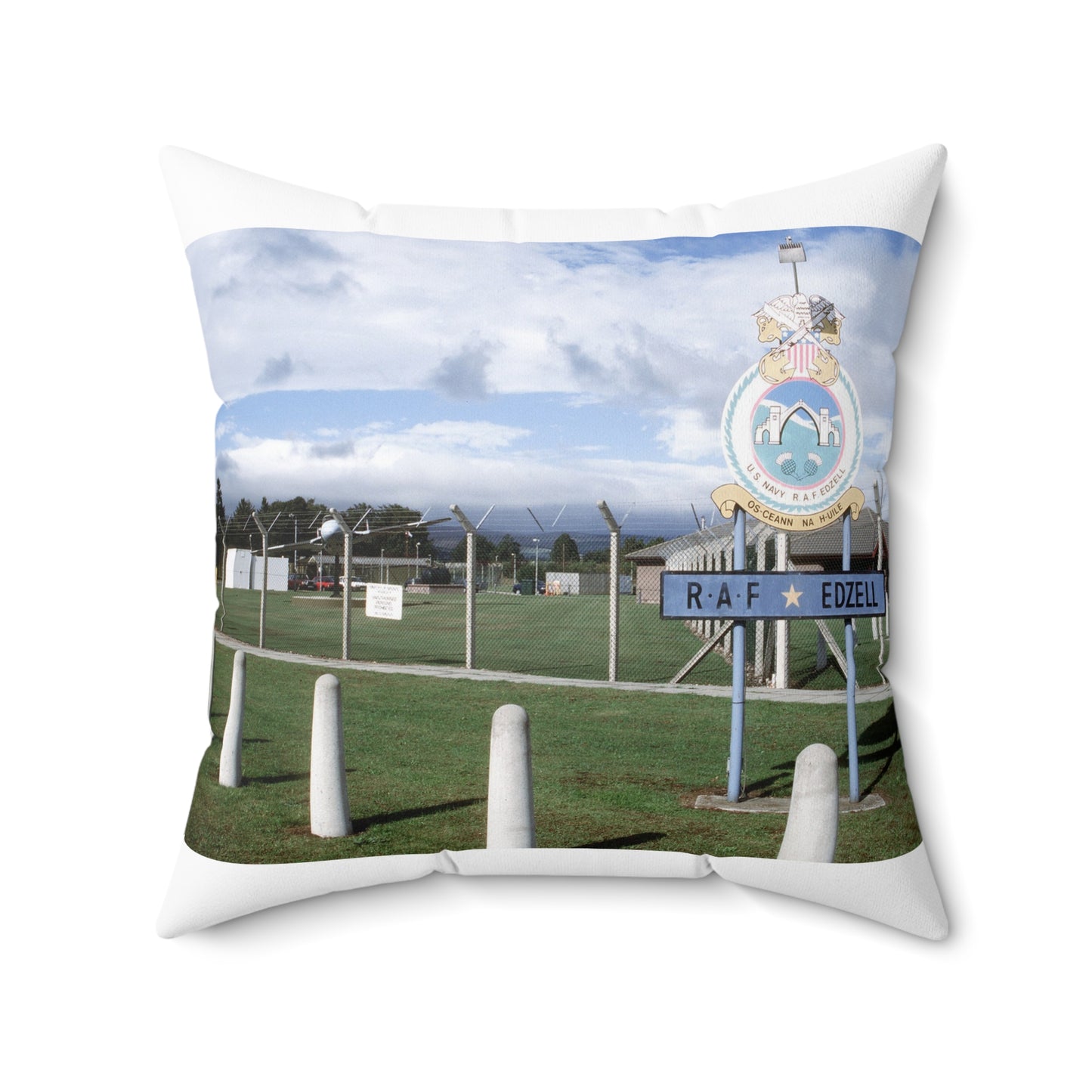 Front RAF Edzell, Scotland, location of 17th Surveillance Squadron. Exact Date Shot Unknown Decorative Accent Square Pillow