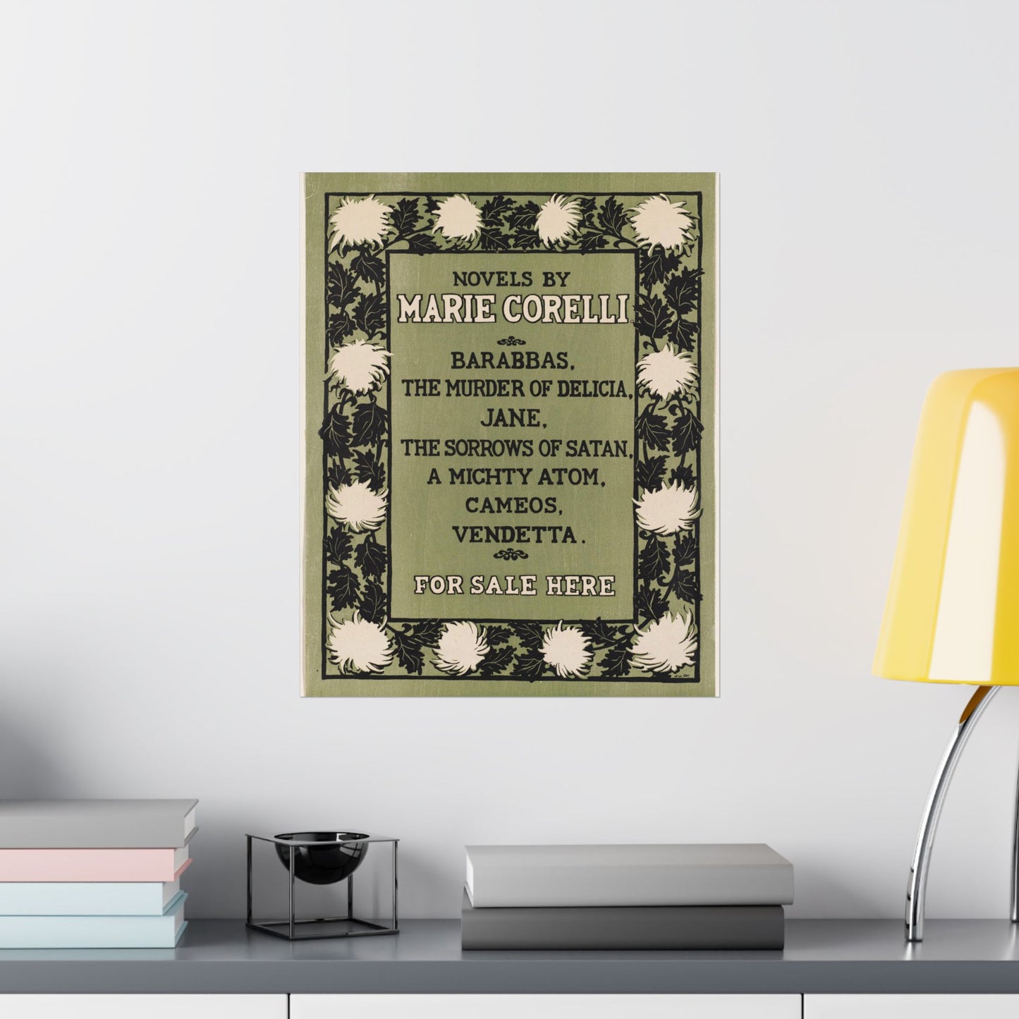 Novels by Marie Corelli, Art Nouveau poster High Quality Matte Wall Art Poster for Home, Office, Classroom