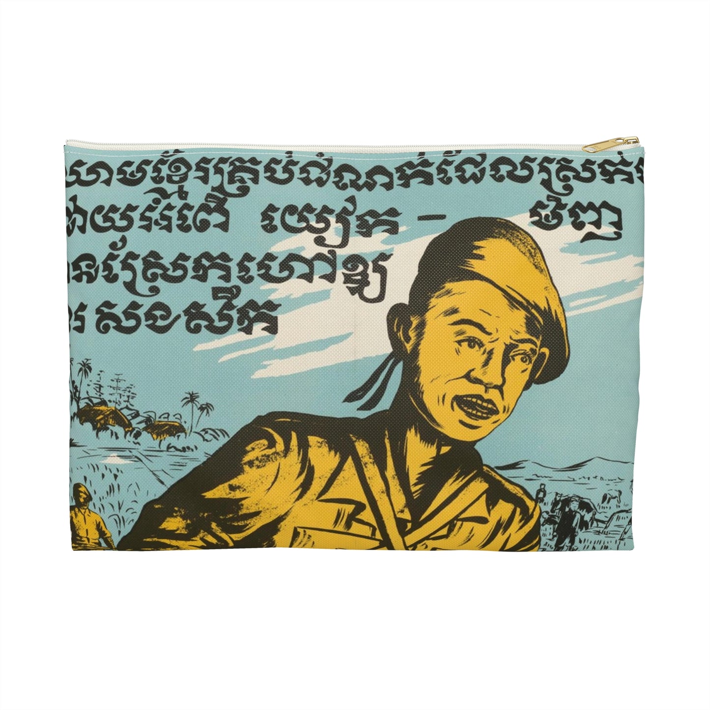 Cambodian - Blood, United States information service propaganda Large Organizer Pouch with Black Zipper