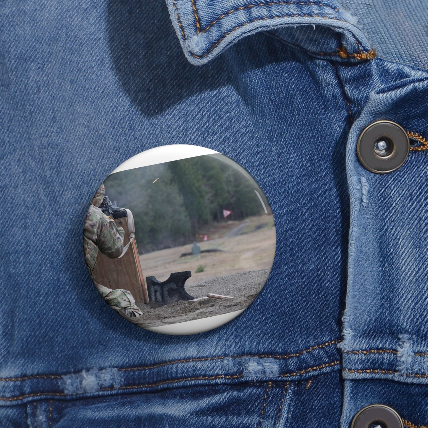 U.S. Army soldier Cpl. Ian Villoldo assigned to Charlie Pin Buttons with Crisp Design