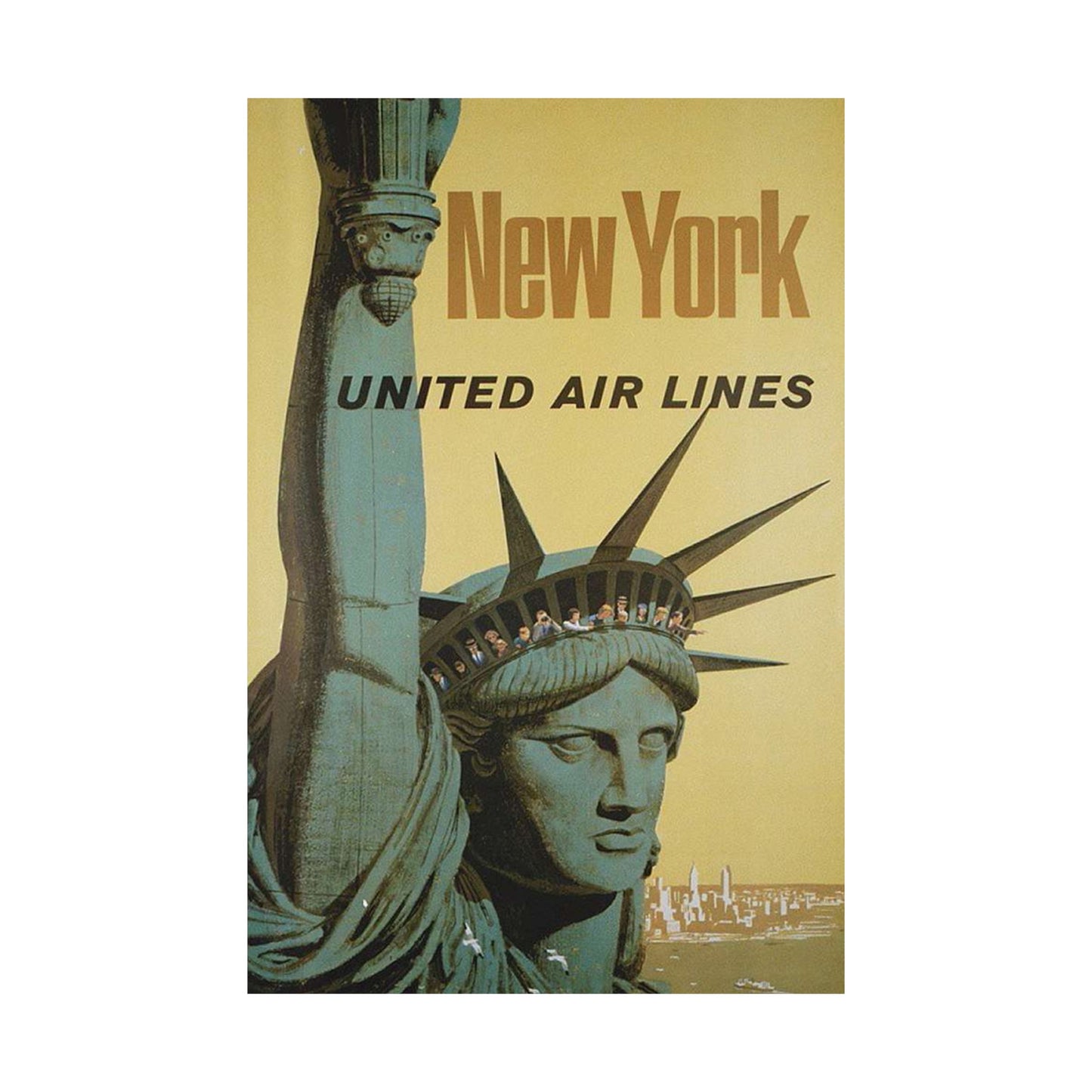 United Airlines New York Poster (19477941155) High Quality Matte Wall Art Poster for Home, Office, Classroom