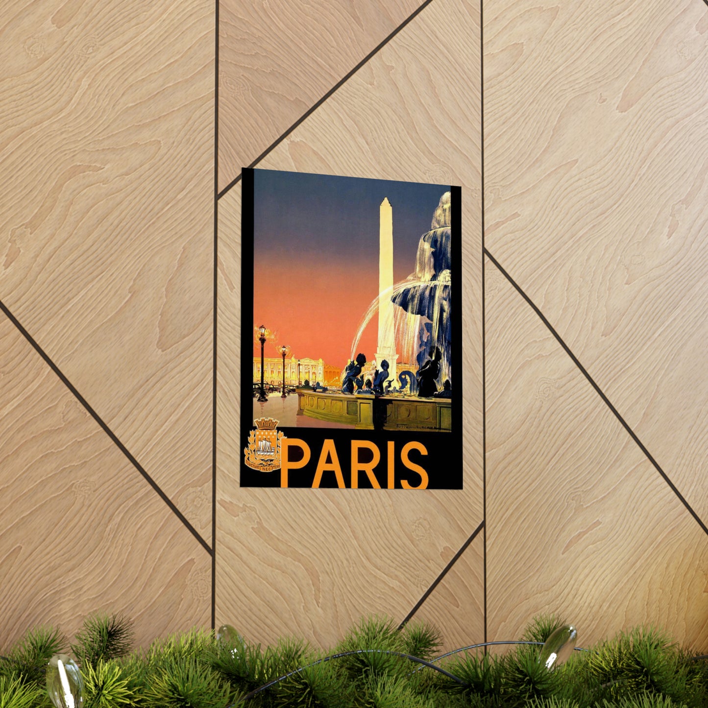 Paris. Vintage Travel Poster. - Art Deco public domain image High Quality Matte Wall Art Poster for Home, Office, Classroom