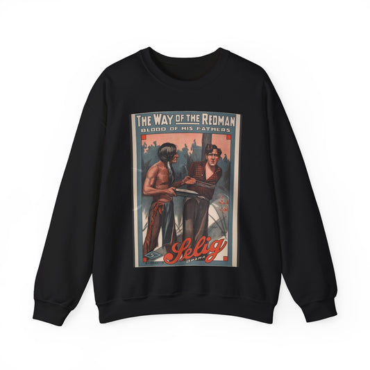 The way of the redman Blood of his fathers. Black Heavy Blend Adult Crew Neck SweatShirt