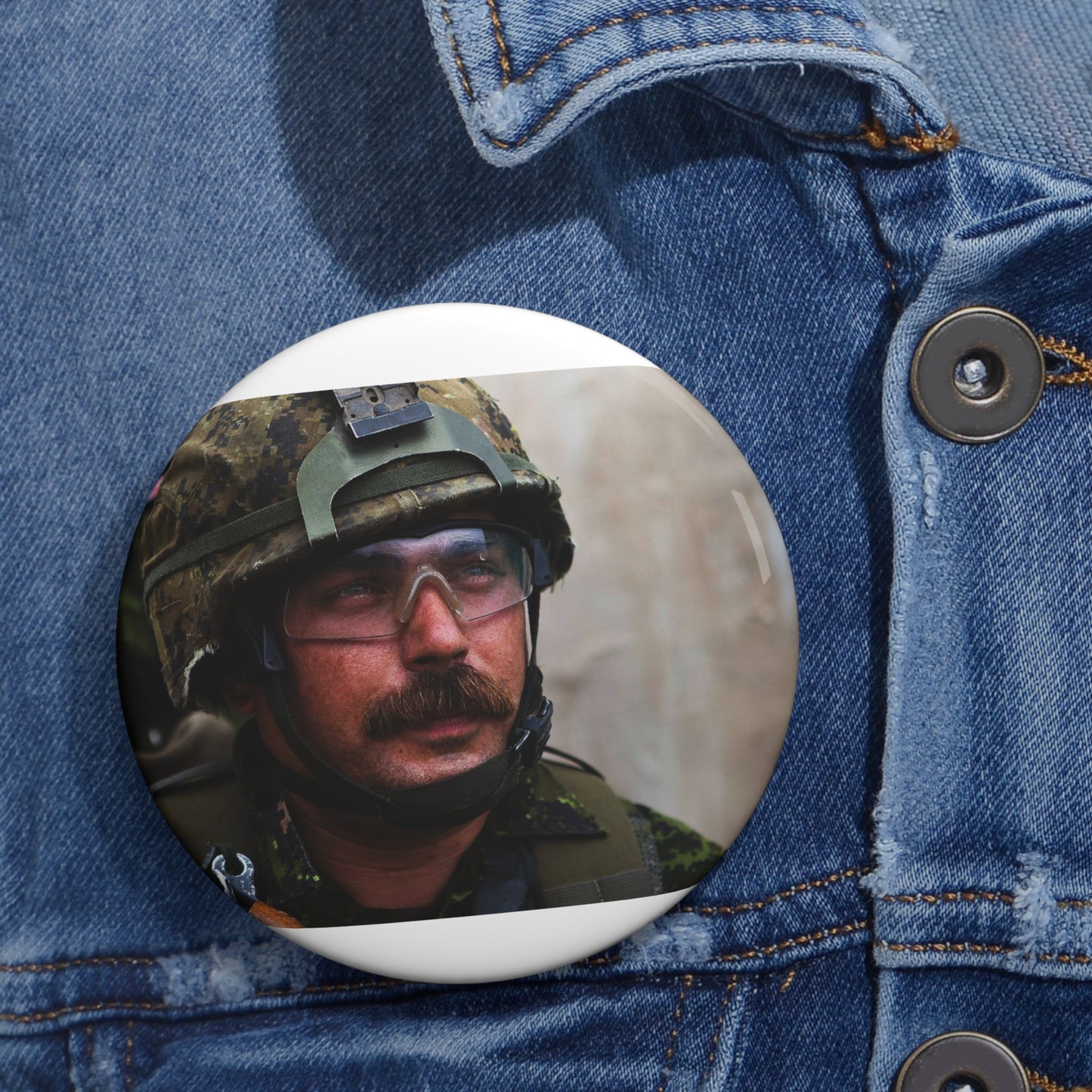 Cpl. Dean Disotell, a heavy-machine gunner with Company Pin Buttons with Crisp Design