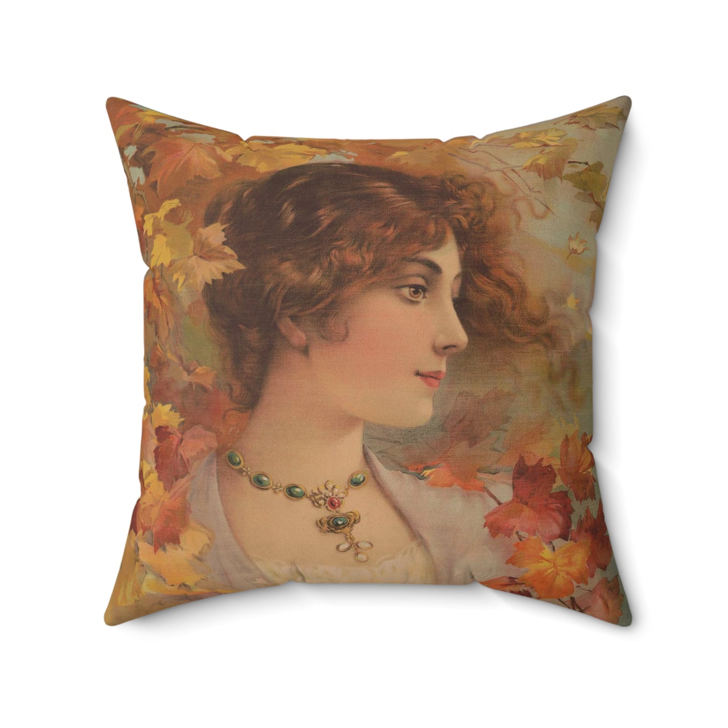 Autumn - Print, Library of Congress collection Decorative Accent Square Pillow