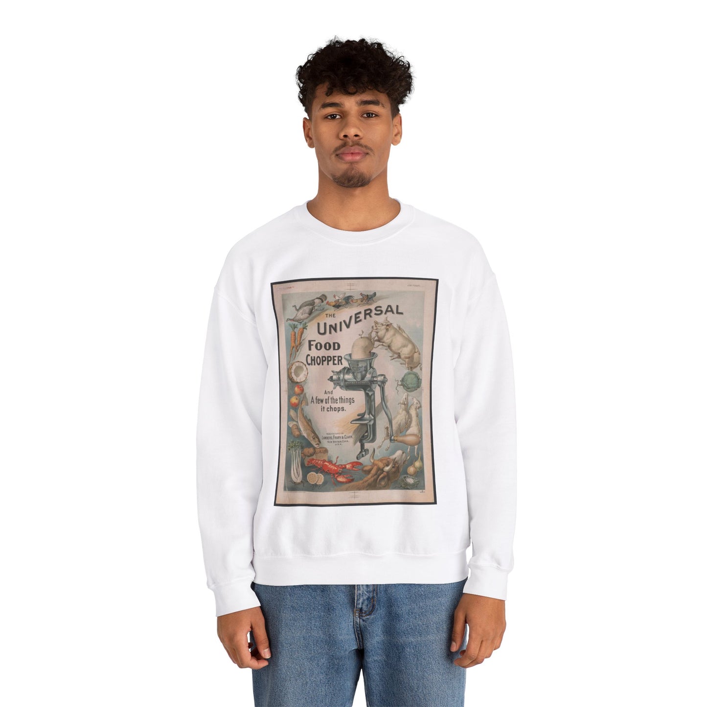 Poster - The universal food chopper - Public domain lithograph White Heavy Blend Adult Crew Neck SweatShirt