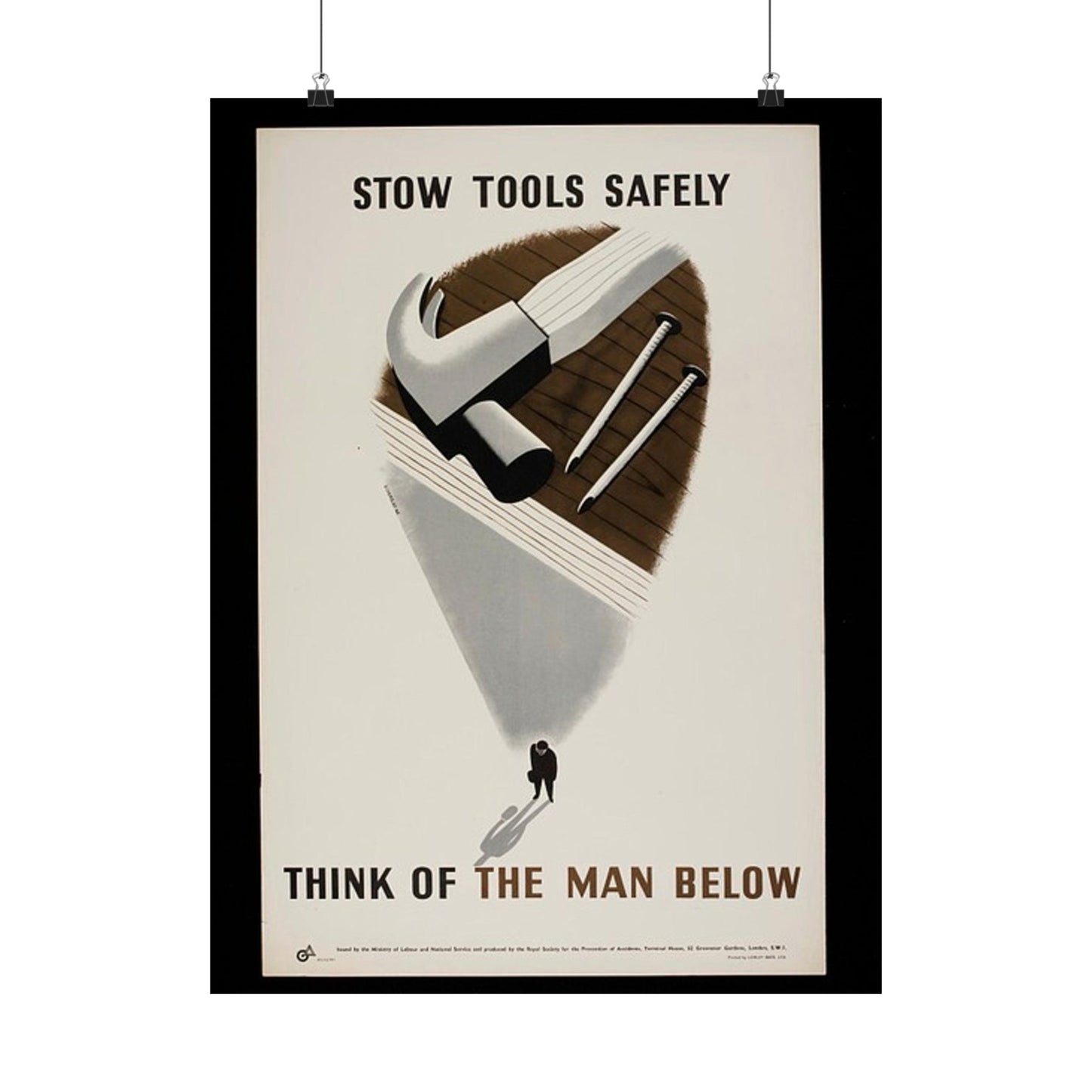 Stow Tools Safely Tom Eckersley High Quality Matte Wall Art Poster for Home, Office, Classroom