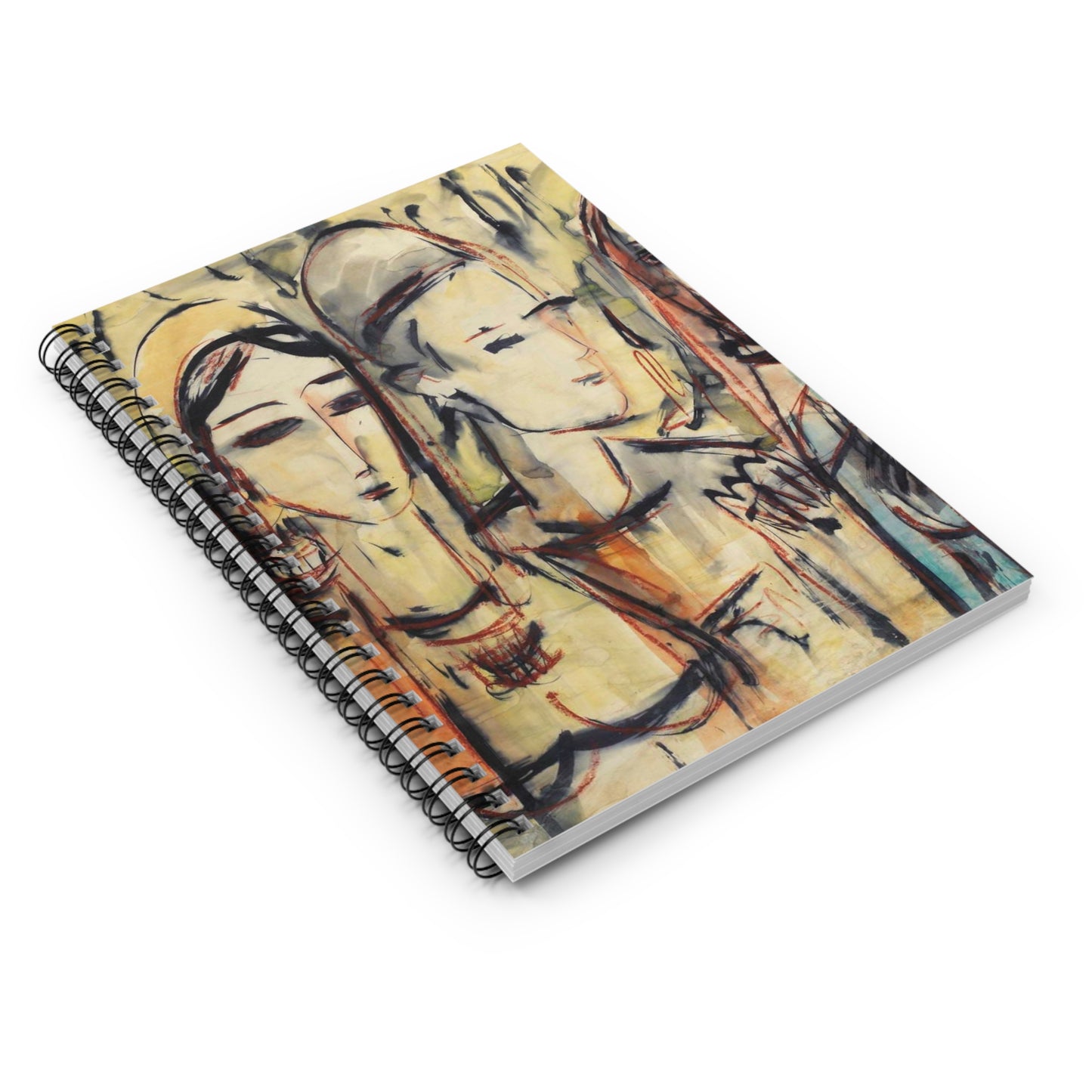 Sans titre - A painting of a group of women standing next to each other Spiral Bound Ruled Notebook with Printed Cover