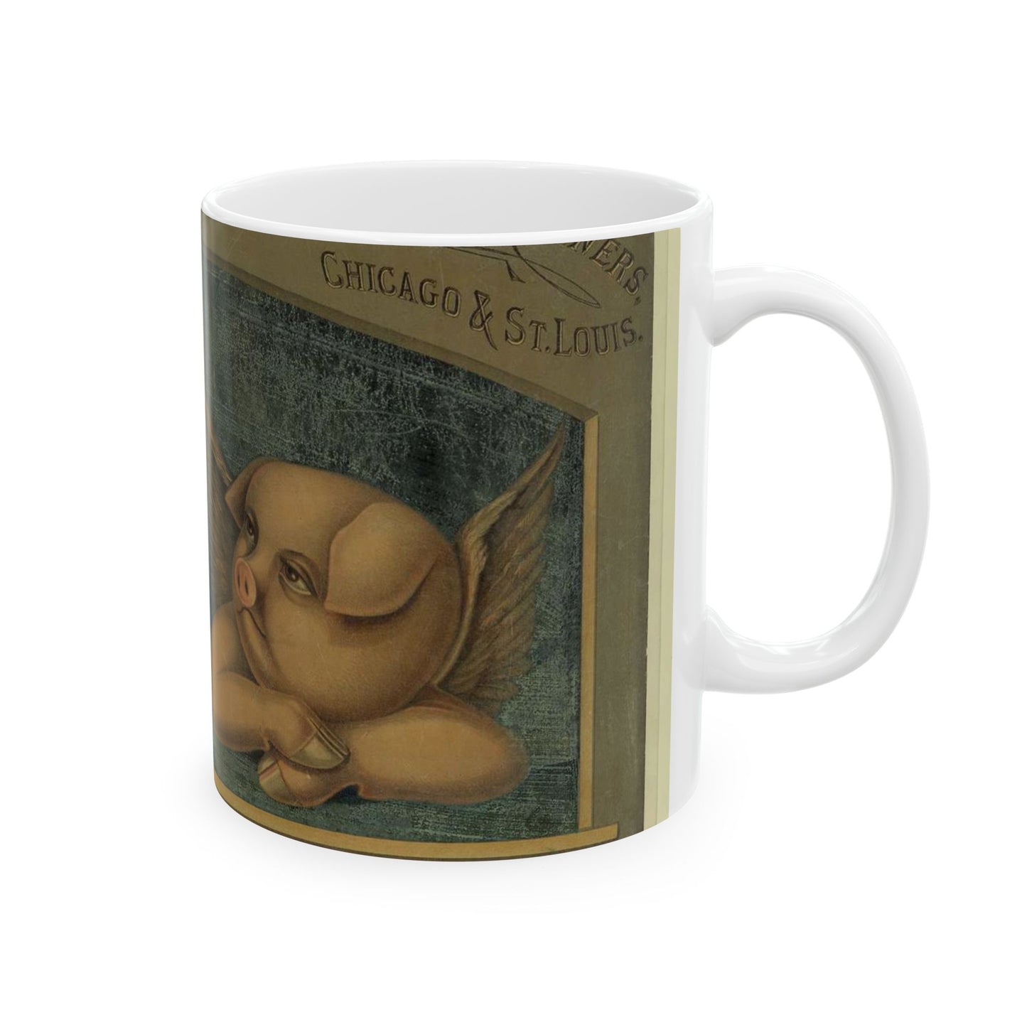 Fairbank's cherubs--Presented with the compliments of N.K. Fairbank & Co., lard refiners, Chicago & St. Louis Beautiful Novelty Ceramic Coffee Mug 11oz