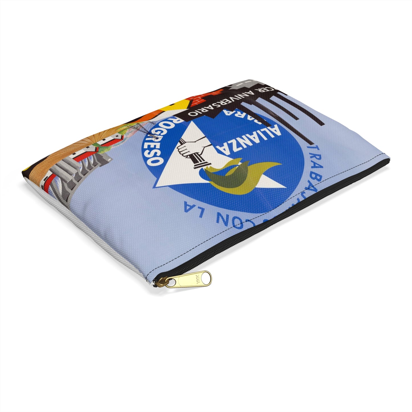 Alliance Posters, Cold War American Propaganda poster Large Organizer Pouch with Black Zipper