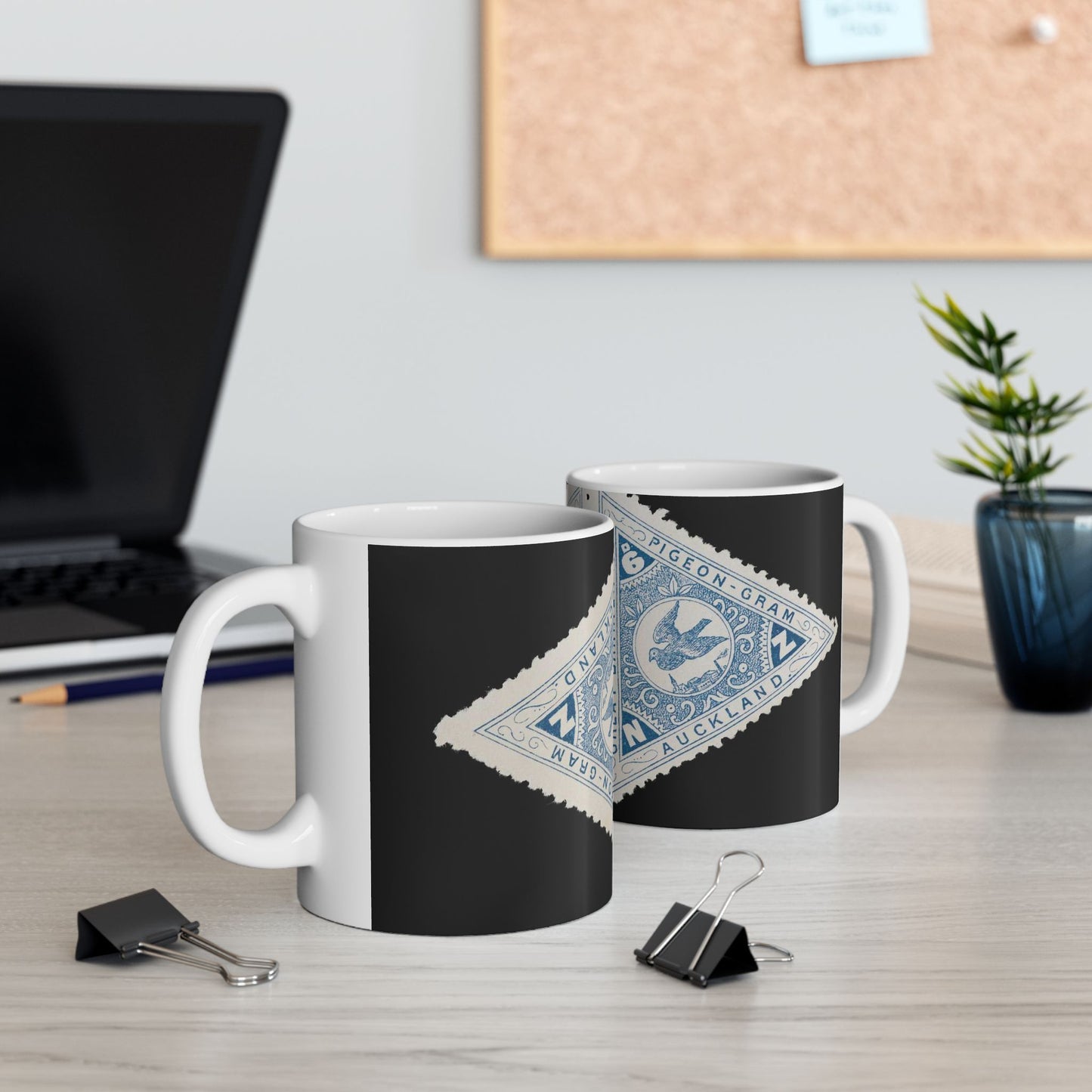 Great Barrier Pigeongram Agency six penny stamp Beautiful Novelty Ceramic Coffee Mug 11oz