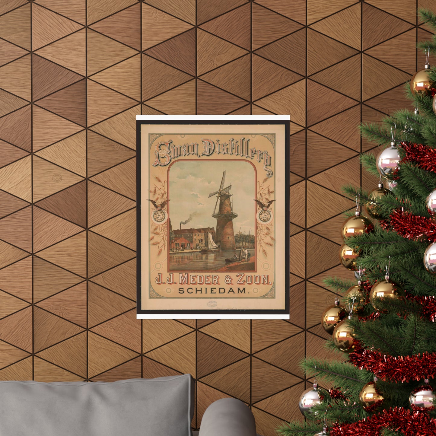Swan Distillery, J.J. Meder & Zoon, Schiedam High Quality Matte Wall Art Poster for Home, Office, Classroom