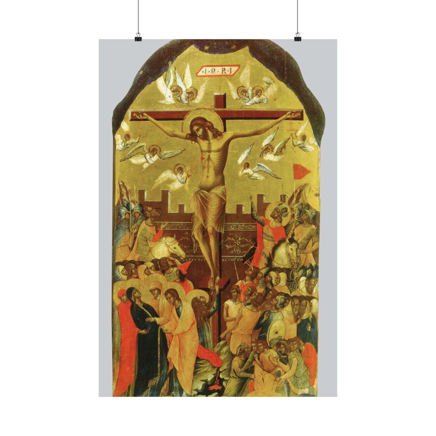 Crucifixion by Paolo Veneziano (Byzantine museum) High Quality Matte Wall Art Poster for Home, Office, Classroom