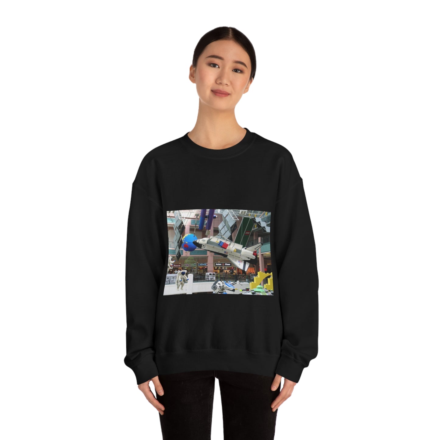 Grand Rounds Scenic Byway - Huge Lego Spaceship in the Mall of America Black Heavy Blend Adult Crew Neck SweatShirt