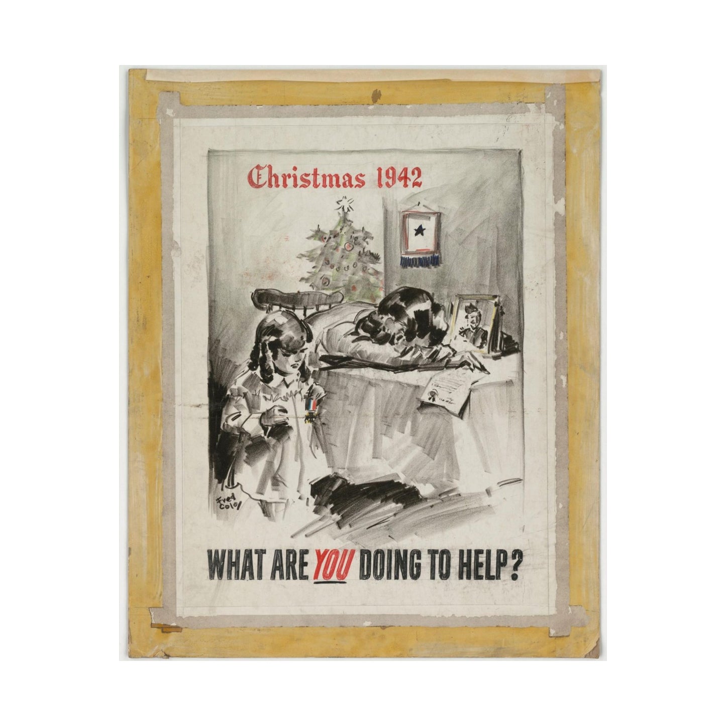 What Are You Doing to Help?  Christmas 1942 High Quality Matte Wall Art Poster for Home, Office, Classroom