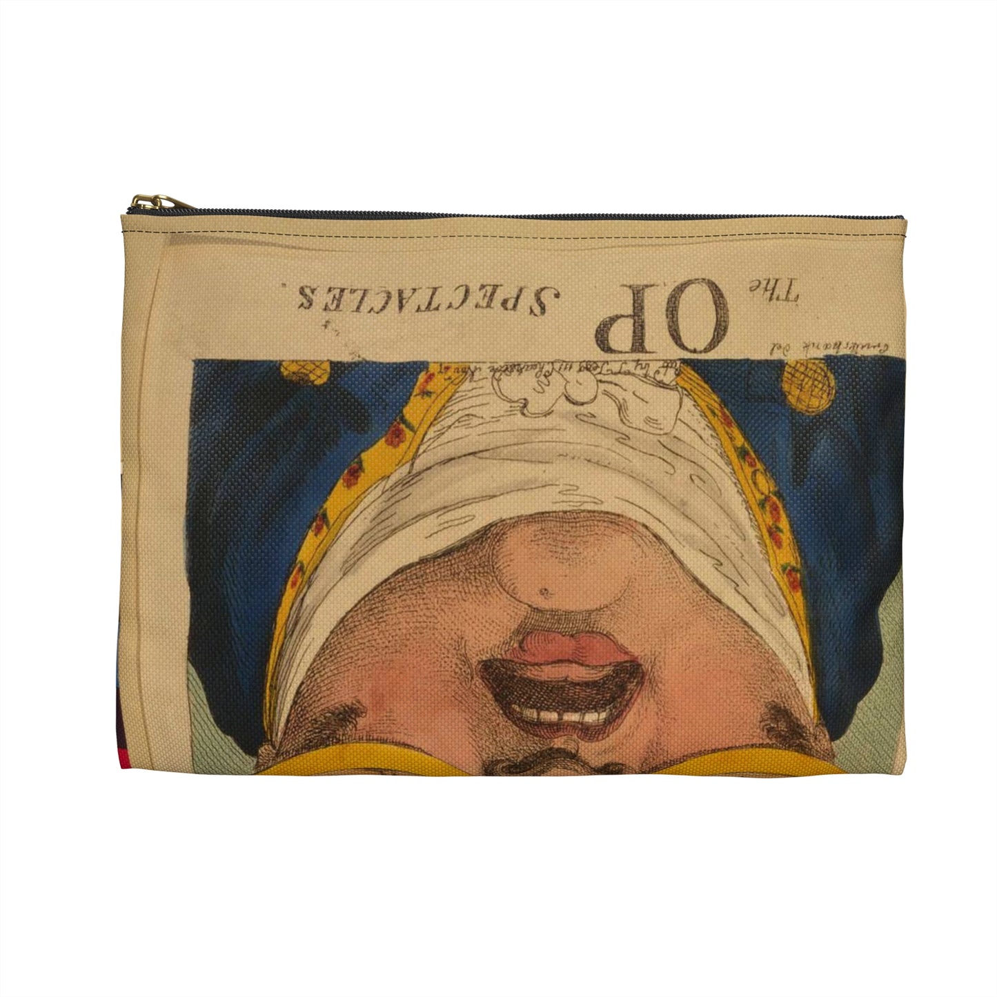 The OP spectacles / Cruikshank del., British Cartoon Print Large Organizer Pouch with Black Zipper