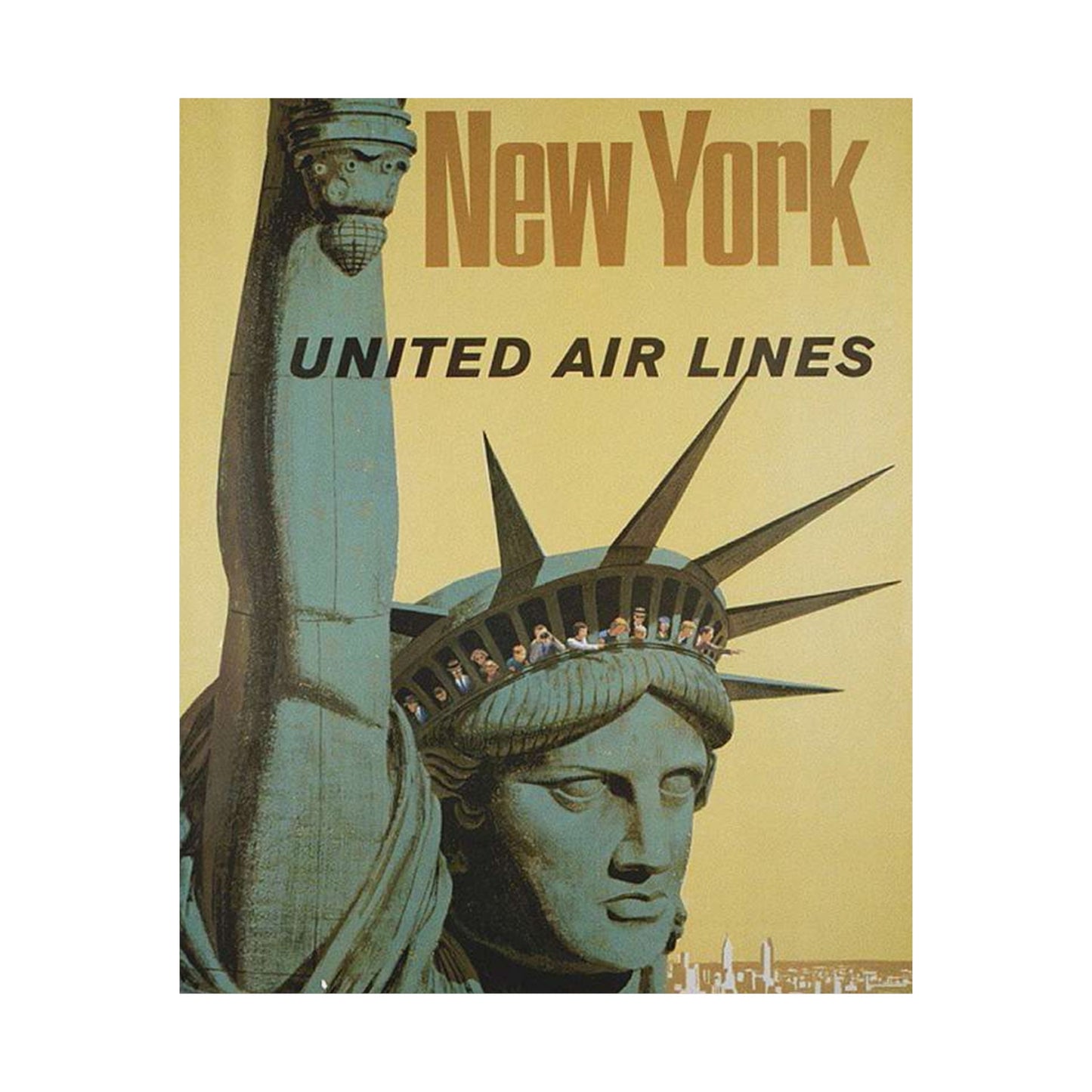 United Airlines New York Poster (19477941155) High Quality Matte Wall Art Poster for Home, Office, Classroom