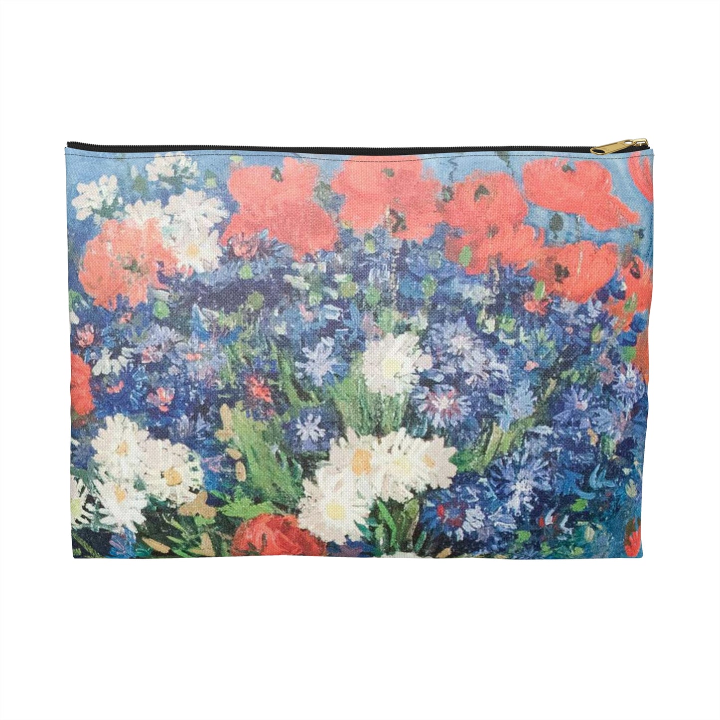 Still life of flowers by Vincent van Gogh - My Dream Large Organizer Pouch with Black Zipper