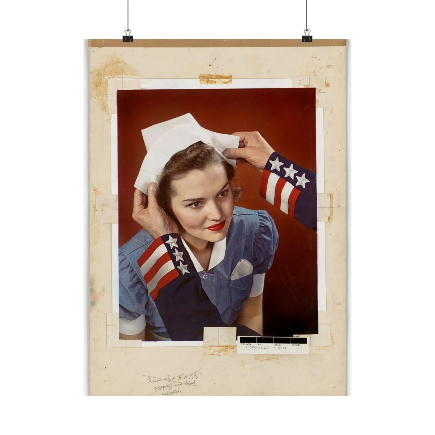 [Nurse having a nurse's cap place on her head] [Victor Keppler] High Quality Matte Wall Art Poster for Home, Office, Classroom