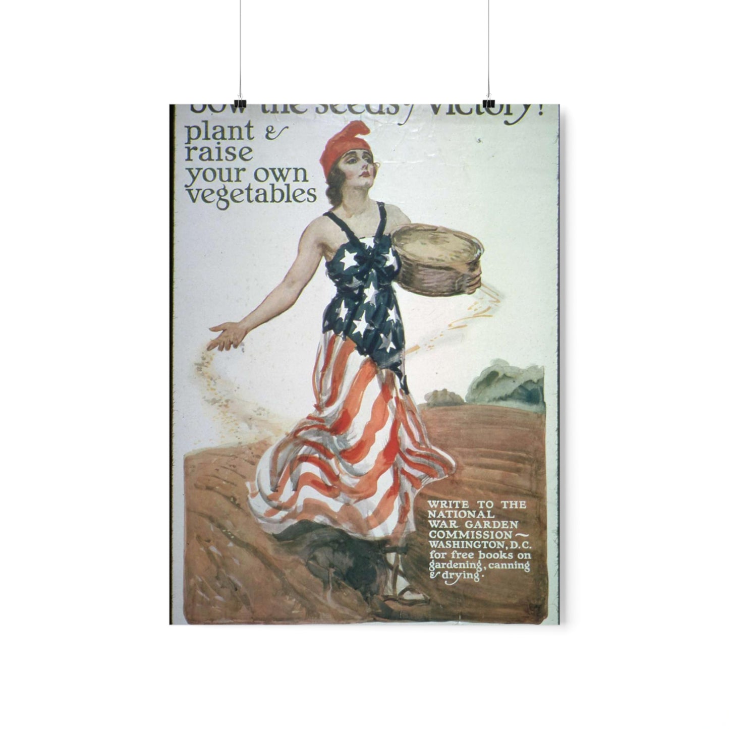 "Sow the Seeds of Victory^ Plant and raise your own vegetables. Write to the National War Garden Commission- Washington, - NARA - 512498 High Quality Matte Wall Art Poster for Home, Office, Classroom