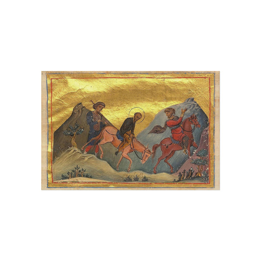 John Chrysostom in exile (Menologion of Basil II) High Quality Matte Wall Art Poster for Home, Office, Classroom - No watermark