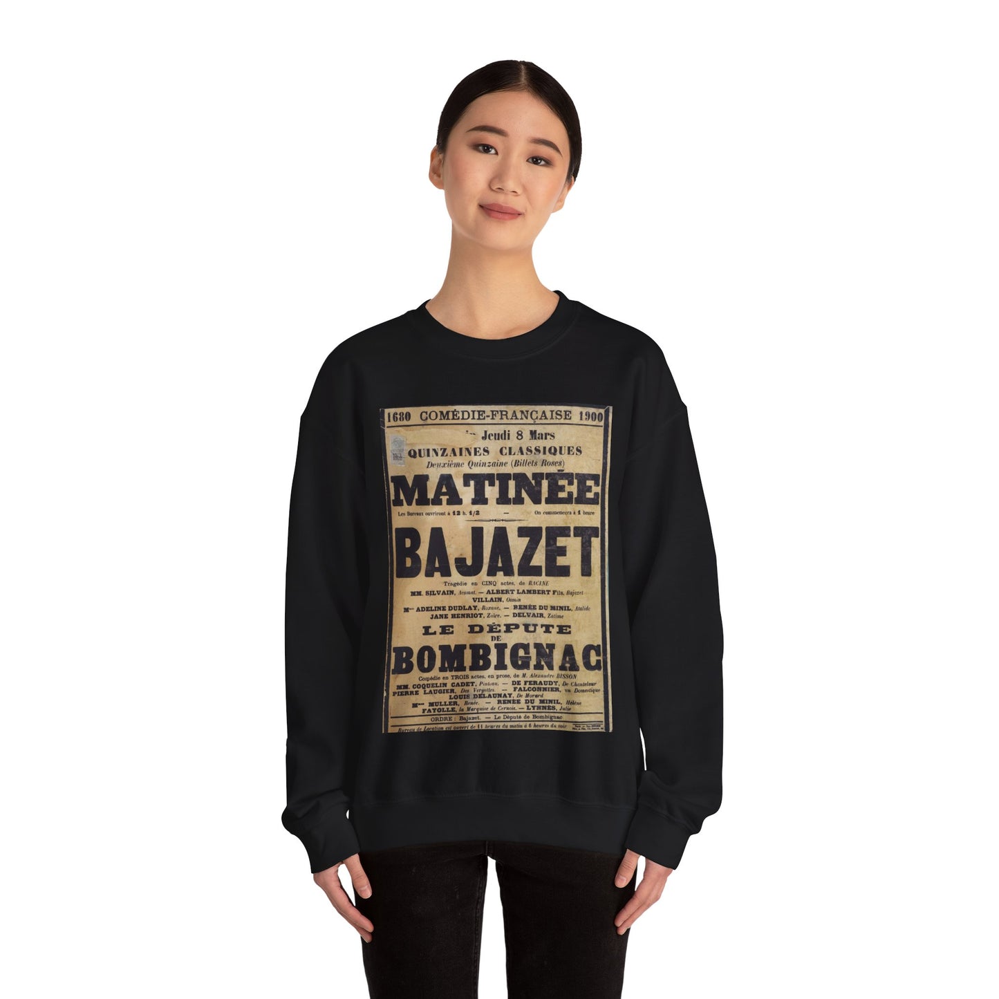 Poster of Bajazet 1900 - A poster advertising a concert in paris Black Heavy Blend Adult Crew Neck SweatShirt