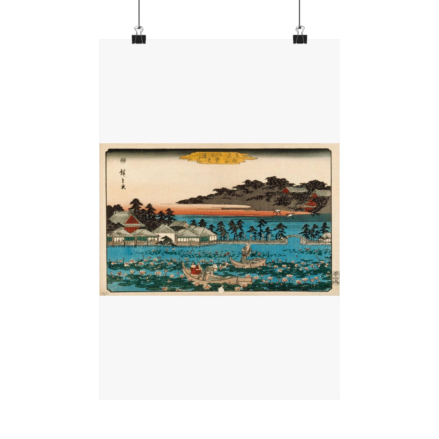 Shinobazu Pond at Ueno LACMA M.71.100.23 High Quality Matte Wall Art Poster for Home, Office, Classroom