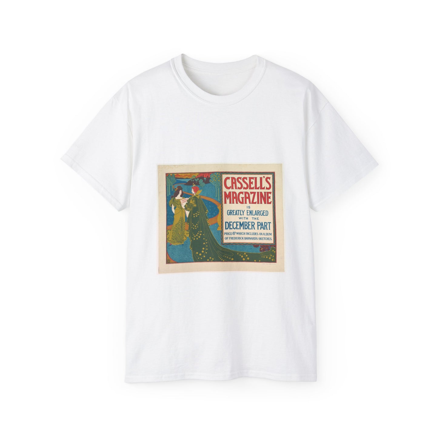 Louis Rhead - Cassell's Magazine: December White T-Shirt Gildan 2000 Cotton Unisex