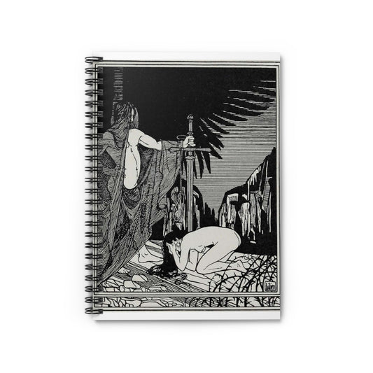 Juda 3 - Art nouveau public domain image Spiral Bound Ruled Notebook with Printed Cover