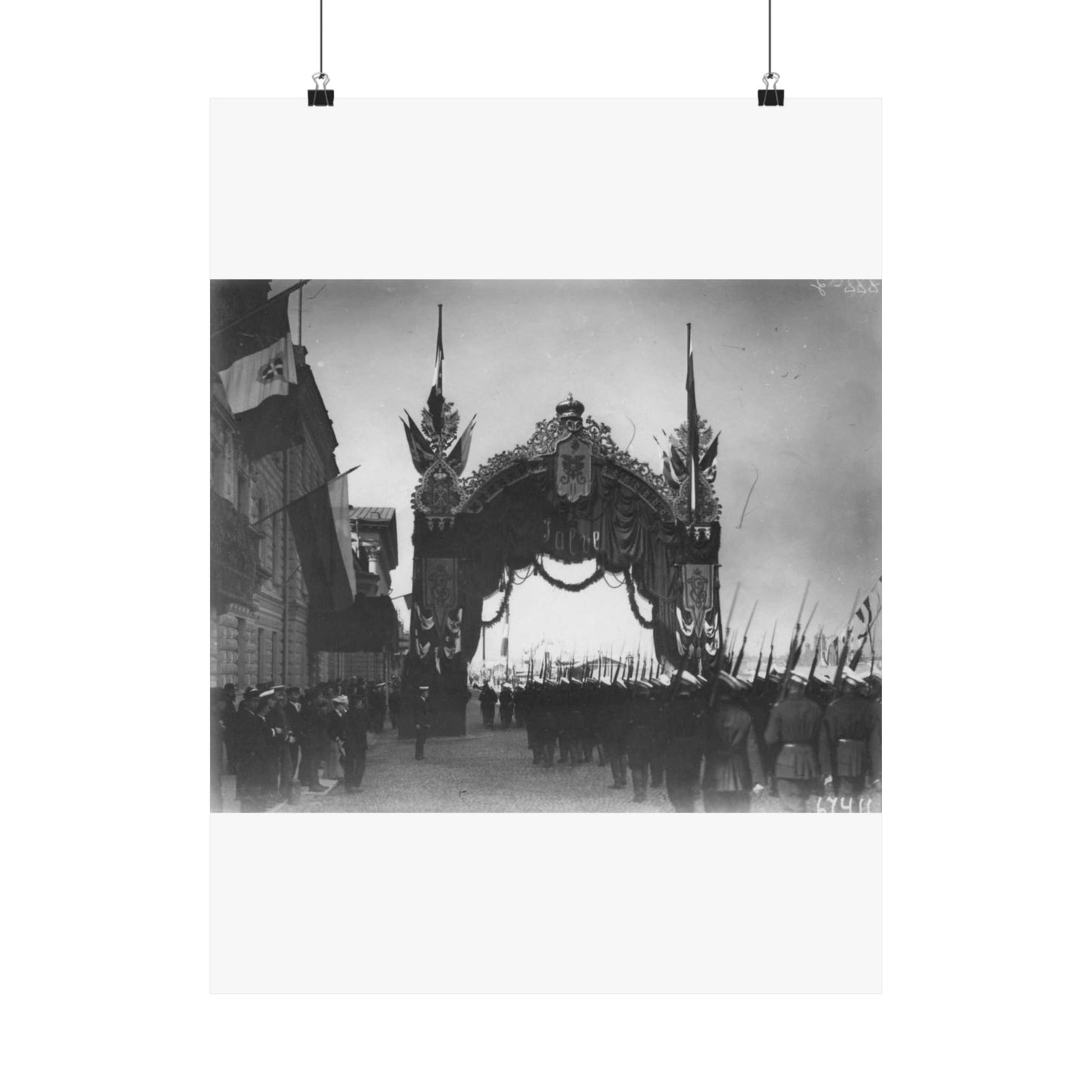 Triumphal gate built for a Visit of the Italian King Victor Emmanuel III to Russia, 1902. High Quality Matte Wall Art Poster for Home, Office, Classroom