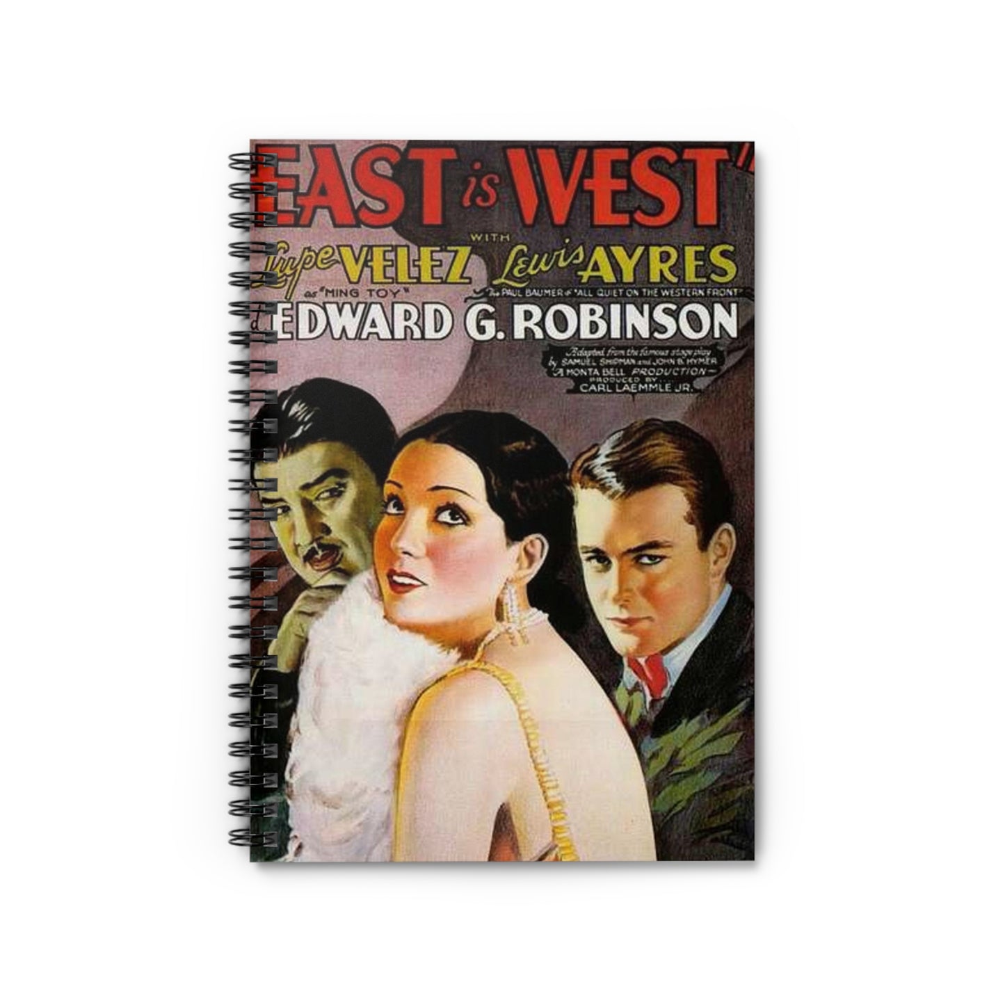 Poster - East is West - Vintage movie public domain poster Spiral Bound Ruled Notebook with Printed Cover