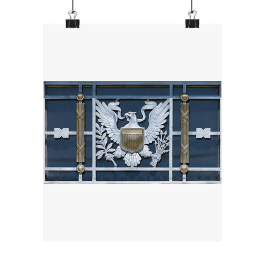Door detail, Robert J. Nealon Federal Building and U.S. Courthouse, Scranton, Pennsylvania High Quality Matte Wall Art Poster for Home, Office, Classroom