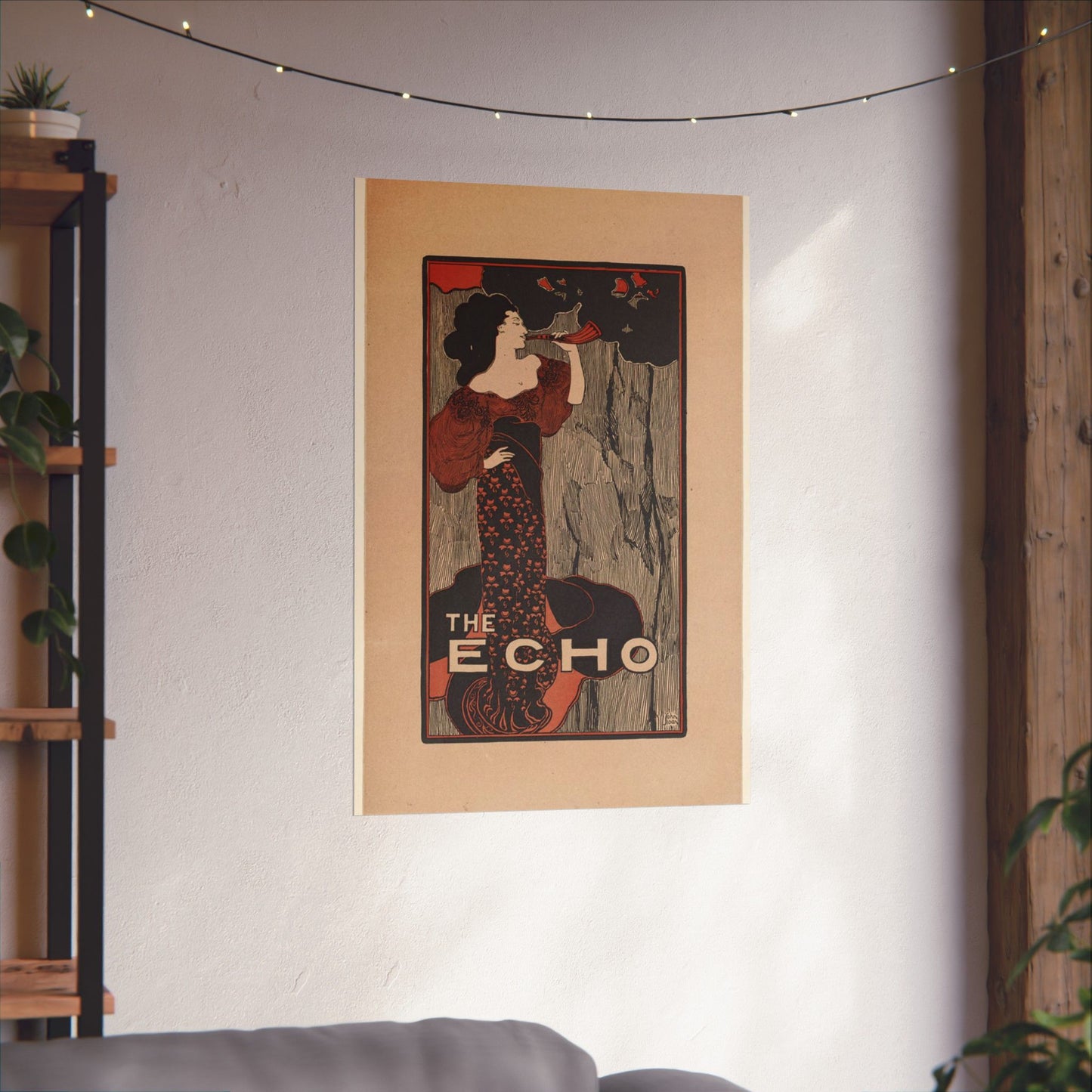 The echo, for sale here - Art nouveau public domain poster - Art nouveau public domain image High Quality Matte Wall Art Poster for Home, Office, Classroom