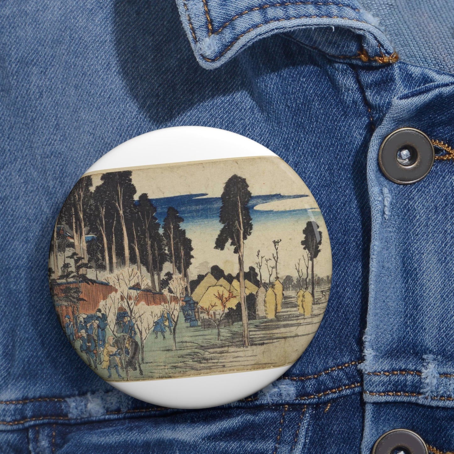 NDL-DC 1301971-Utagawa Hiroshige-江都名所-crd Pin Buttons with Crisp Design